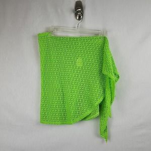 Mystic Sun Womens Green Crochet Comfort Bikini Wrap Swim Cover Up One Size